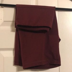 Red workout biker shorts